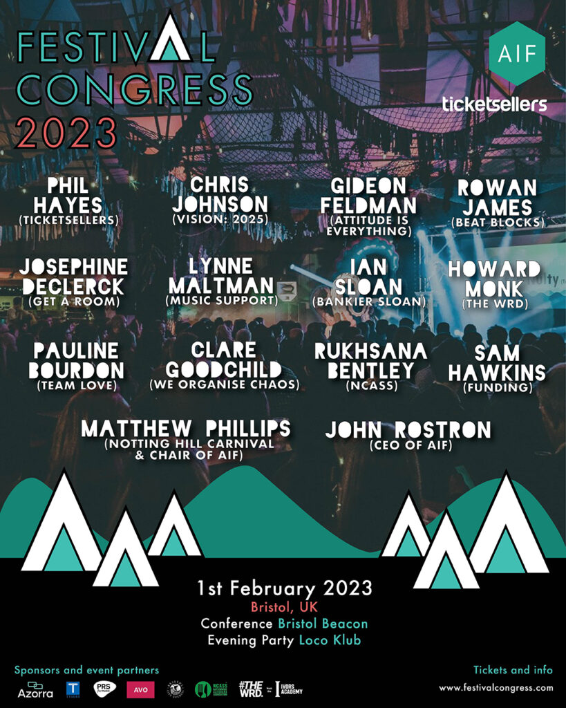 Speakers list poster for Festival Congress 2023